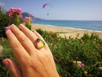 Sovereign of Lightning - Mood Ring - 20 mm - Gold Plated Sterling Silver 925 - AAA Crystal Quartz