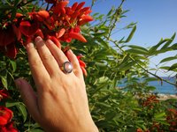 Golden Messenger of Glory - Mood Ring - 20x15 mm - Sterling Silver 925 - 24k Gold Plated - AAA Crystal Quartz faceted