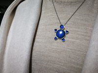 Divine Turtle - Mood Pendant - Sterling Silver 925 - AAA Crystal Quartz