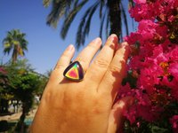 Sovereign of Lightning - Mood Ring - 20 mm - Sterling Silver 925 - AAA Crystal Quartz