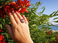 Silver Messenger of Glory - Mood Ring - 20x15 mm - Sterling Silver 925 - AAA Crystal Quartz faceted