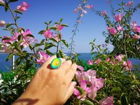 Silver Mirror of Beauty - Mood Ring - 30x20 mm - Sterling Silver 925
