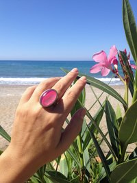 Golden Ring of Wishes - Mood Ring - 25x18 mm - 24k Gold Plated Sterling Silver 925