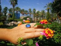 Crystal Star of Atlantis - Mood Ring - 18x13 mm - Gold Plated Sterling Silver 925 - AAA Crystal Quartz