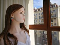 Twin Maidens of Sunshine - Mood Earrings - 14x10 mm - Brass