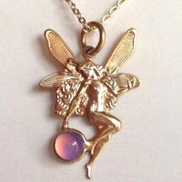 Secret Fairy Princess of Wishes - Mood Necklace - 5 mm - Gold Plated Brass