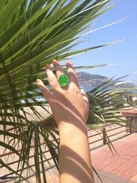 Goddess of Adventure - Mood Ring - Gold Plated Sterling Silver 925 - Adjustable - 25x18 mm