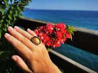 Holiday Ocean - Mood Ring - Crystal Quartz - 24x18 mm - Sterling Silver 925