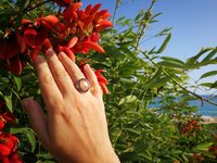Silver Messenger of Glory - Mood Ring - 20x15 mm - Sterling Silver 925 - AAA Crystal Quartz faceted