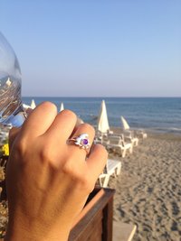 Princess of the Ocean - Mood Ring - Adjustable - 5 mm - Sterling Silver 925