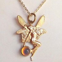 Secret Fairy Princess of Wishes - Mood Necklace - 5 mm - Gold Plated Brass