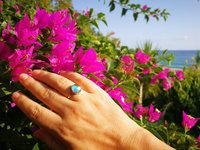 Essence of Enchantment - Mood Ring - 11x9 mm - 24k Gold Plated Sterling Silver 925 - AAA Topaz