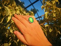 White Fire - Mood Ring - 20x15 mm - Sterling Silver 925 (pure or gold plated) - AAA Crystal Quartz