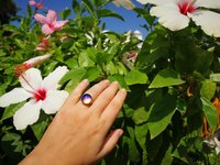 Sun of Antares - Mood Ring - 14 mm - Gold Plated Sterling Silver 925 - AAA Crystal Quartz