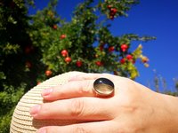 Queen of Heavenly Delight - Mood Ring - 20x15 mm - Sterling Silver 925 (pure or gold plated) - AAA Crystal Quartz