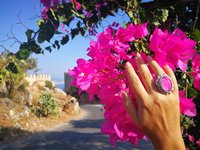 Empress of Elegance - Mood Ring - 25x18 mm - Silver 800 - one of a kind - size 7