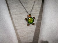Divine Turtle - Mood Pendant - Sterling Silver 925 - AAA Crystal Quartz