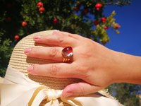 Lord of Lightning - Mood Ring - 15 mm - Gold Plated Sterling Silver 925 - AAA Crystal Quartz
