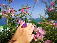 Golden Mirror of Beauty - Mood Ring - 30x20 mm - 24k gold plated Sterling Silver 925