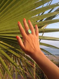 Silver Blossom of Light - Mood Ring - Adjustable - 18x13 mm - Sterling Silver 925