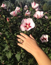 Golden Blossoms of Magic - Mood Ring - 18x13 mm - 24K Gold Plated Sterling Silver 925