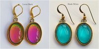 Golden Fire of Youth - Mood Earrings - 18x13 mm - 24k Gold Plated Sterling Silver 925