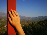 Duchess of the Golden Light - Mood Ring - 8 mm - Gold Plated Sterling Silver 925 - AAA Crystal Quartz