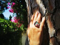 Sovereign of Lightning - Mood Ring - 20 mm - Sterling Silver 925 - AAA Crystal Quartz