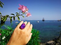 Silver Mirror of Beauty - Mood Ring - 30x20 mm - Sterling Silver 925