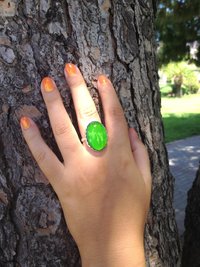 Queen of Colors - Mood Ring - 25x18 mm - Sterling Silver 925