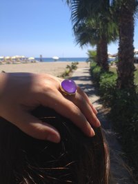 Golden Sun of Elegance - Mood Ring - 20 mm - 24K Gold Plated Sterling Silver 925