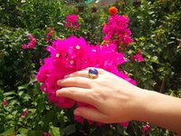 Crystal Star of Atlantis - Mood Ring - 18x13 mm - Gold Plated Sterling Silver 925 - AAA Crystal Quartz