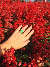Golden Blossoms of Magic - Mood Ring - 18x13 mm - 24K Gold Plated Sterling Silver 925
