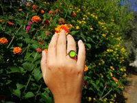 Golden Star of Romance - Mood Ring - 12 mm - 24K Gold Plated Sterling Silver 925