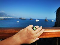 Northern Lights - Mood Ring - 15 mm - Gold Plated Sterling Silver 925 - AAA Crystal Quartz