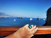 Northern Lights - Mood Ring - 15 mm - Gold Plated Sterling Silver 925 - AAA Crystal Quartz