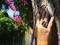 Sovereign of Lightning - Mood Ring - 20 mm - Sterling Silver 925 - AAA Crystal Quartz