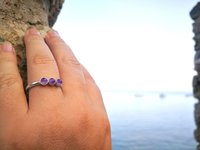 Three Wishes - Mood Ring - 4 mm - Sterling Silver 925 - AAA Crystal Quartz