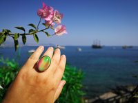Silver Mirror of Beauty - Mood Ring - 30x20 mm - Sterling Silver 925