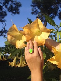 Golden Ring of Wishes - Mood Ring - 25x18 mm - 24k Gold Plated Sterling Silver 925