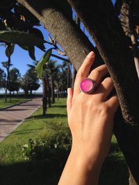 Golden Sun of Elegance - Mood Ring - 20 mm - 24K Gold Plated Sterling Silver 925