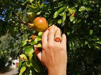 Golden Star of Romance - Mood Ring - 12 mm - 24K Gold Plated Sterling Silver 925
