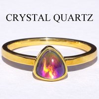 The Little Lord - Mood Ring - 6 mm - 24k Gold Plated Sterling Silver 925 - AAA Crystal Quartz 