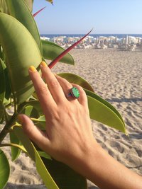 Ocean of Energy - Mood Ring - Adjustable - 18x13 mm - Brass