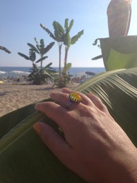 Ocean of Energy - Mood Ring - Adjustable - 18x13 mm - Brass