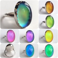 Queen of Colors - Mood Ring - 25x18 mm - Sterling Silver 925