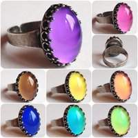 Ocean of Energy - Mood Ring - Adjustable - 18x13 mm - Brass