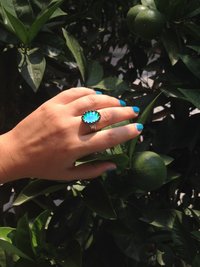 Ocean of Energy - Mood Ring - Adjustable - 18x13 mm - Brass