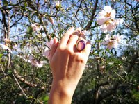 Golden Fountain of Youth - Mood Ring - 25x18 mm - 24k Gold Plated Sterling Silver 925