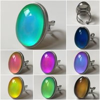 Queen of Destiny - Mood Ring - Adjustable - 25x18 mm - Stainless Steel